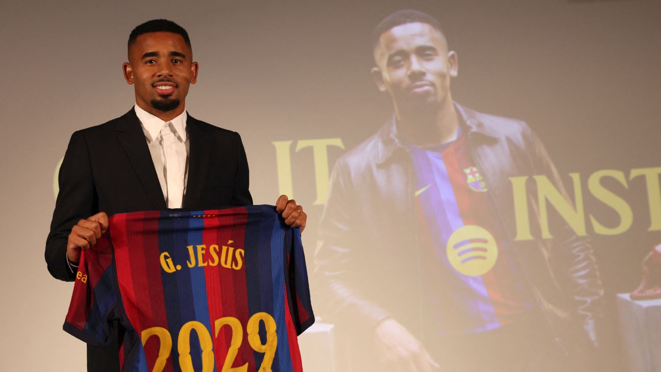 Gabriel Jesus ลดค่าเหนื่อยซบ Barcelona จาก Arsenal เปิดใจดีลในฝัน รูปประกอบข่าวฟุตบอล