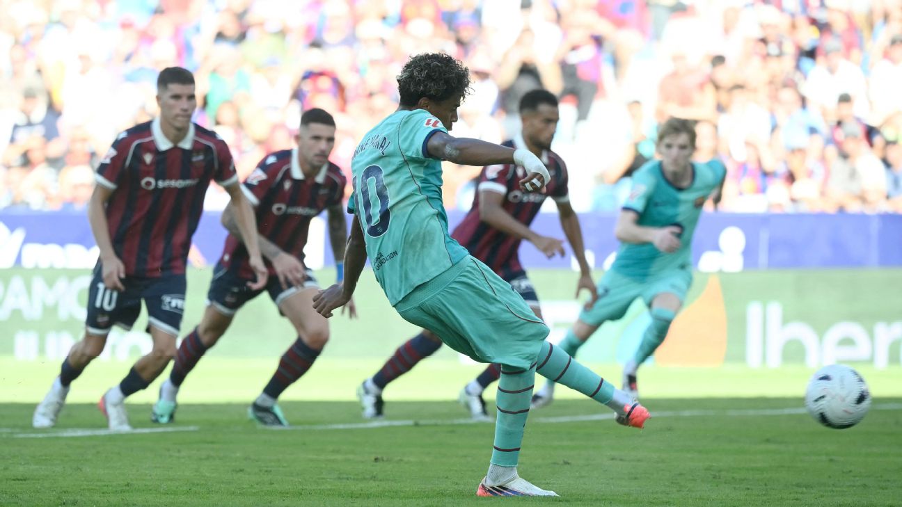 Lamine Yamal ยิง 2 ประตู พา Barcelona ชนะ Levante 4-2 ขึ้นจ่าฝูง LaLiga รูปประกอบข่าวฟุตบอล