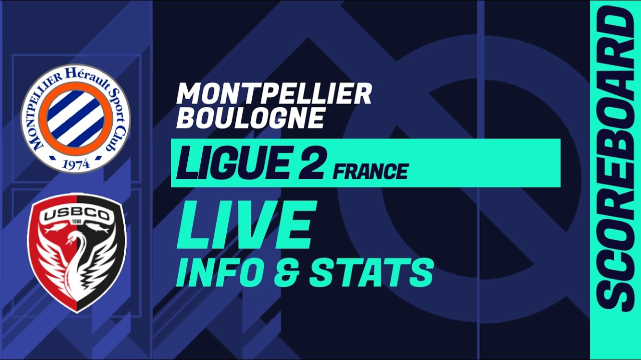 Montpellier - Boulogne: LIVE score and stats of Ligue 2 French League ภาพถ่ายทอดสดฟุตบอล