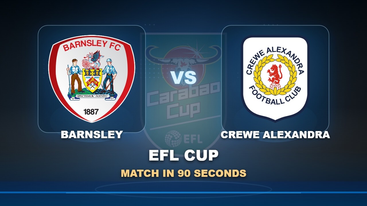Barnsley vs Crewe Alexandra ภาพวิดีโอไฮไลท์ฟุตบอล