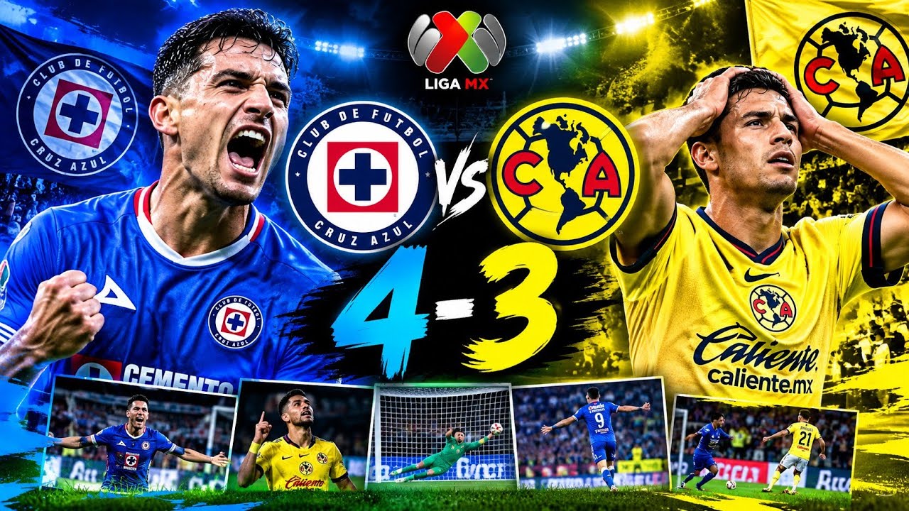 Cruz Azul vs América ภาพวิดีโอไฮไลท์ฟุตบอล