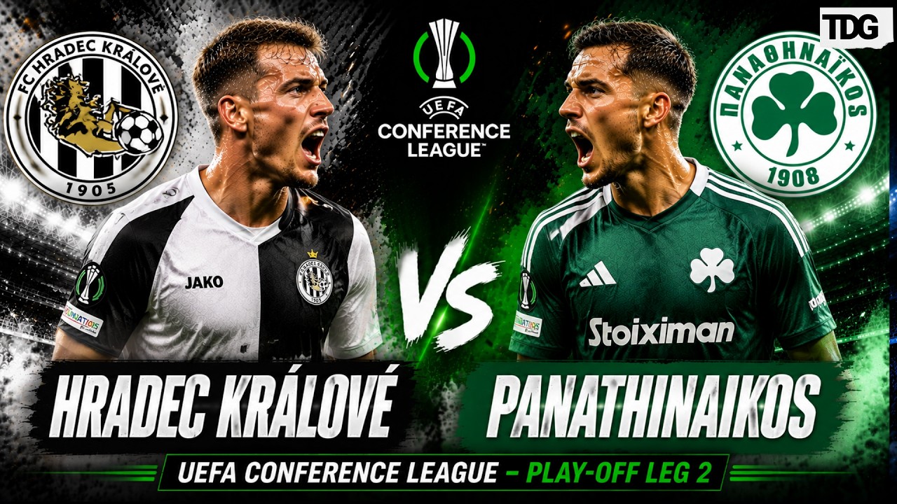 Hradec Králové vs Panathinaikos LIVE | UEFA Conference League Play-off Leg 2 |Match Updates & Action ภาพถ่ายทอดสดฟุตบอล
