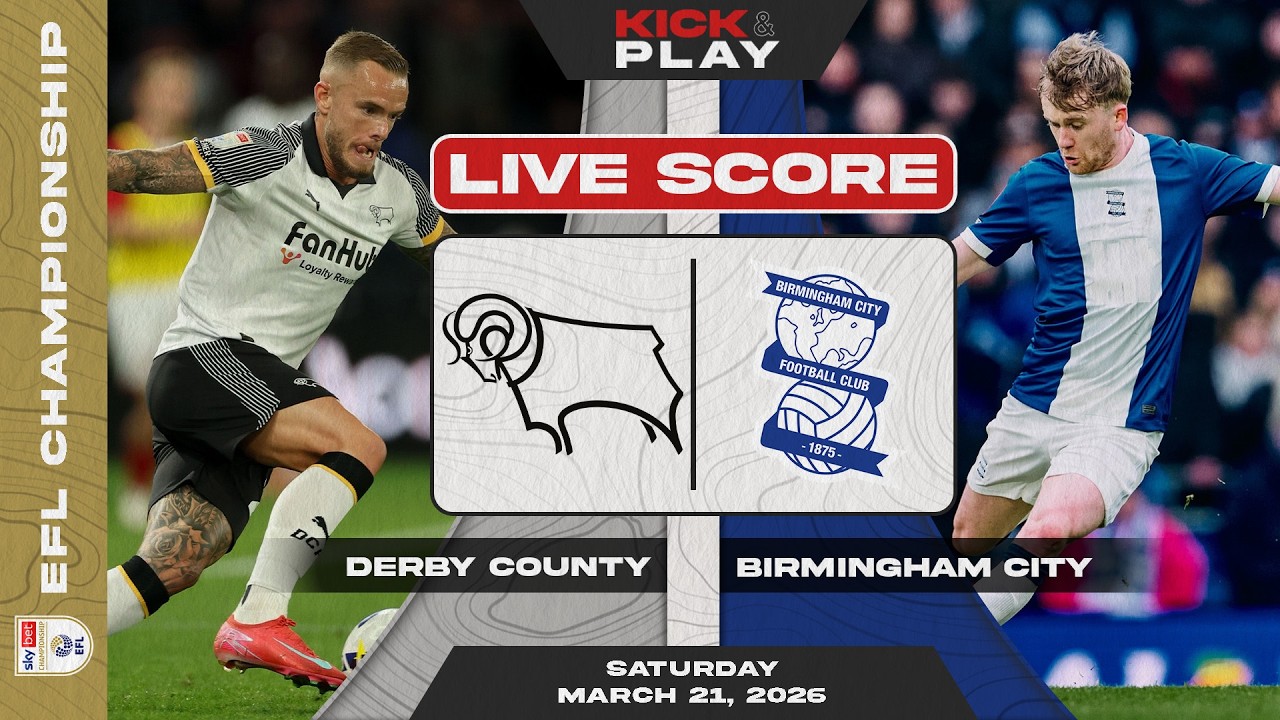 Derby County vs Birmingham City ภาพถ่ายทอดสดฟุตบอล