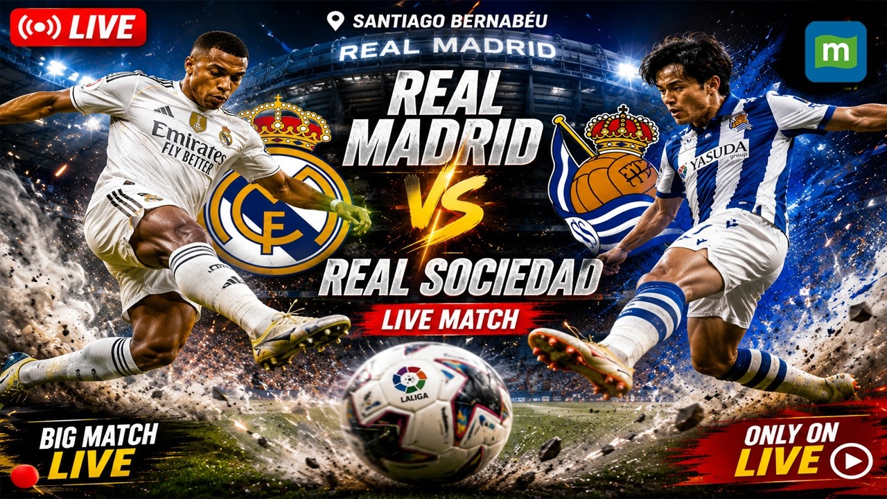 Real Madrid vs Real Sociedad ภาพถ่ายทอดสดฟุตบอล