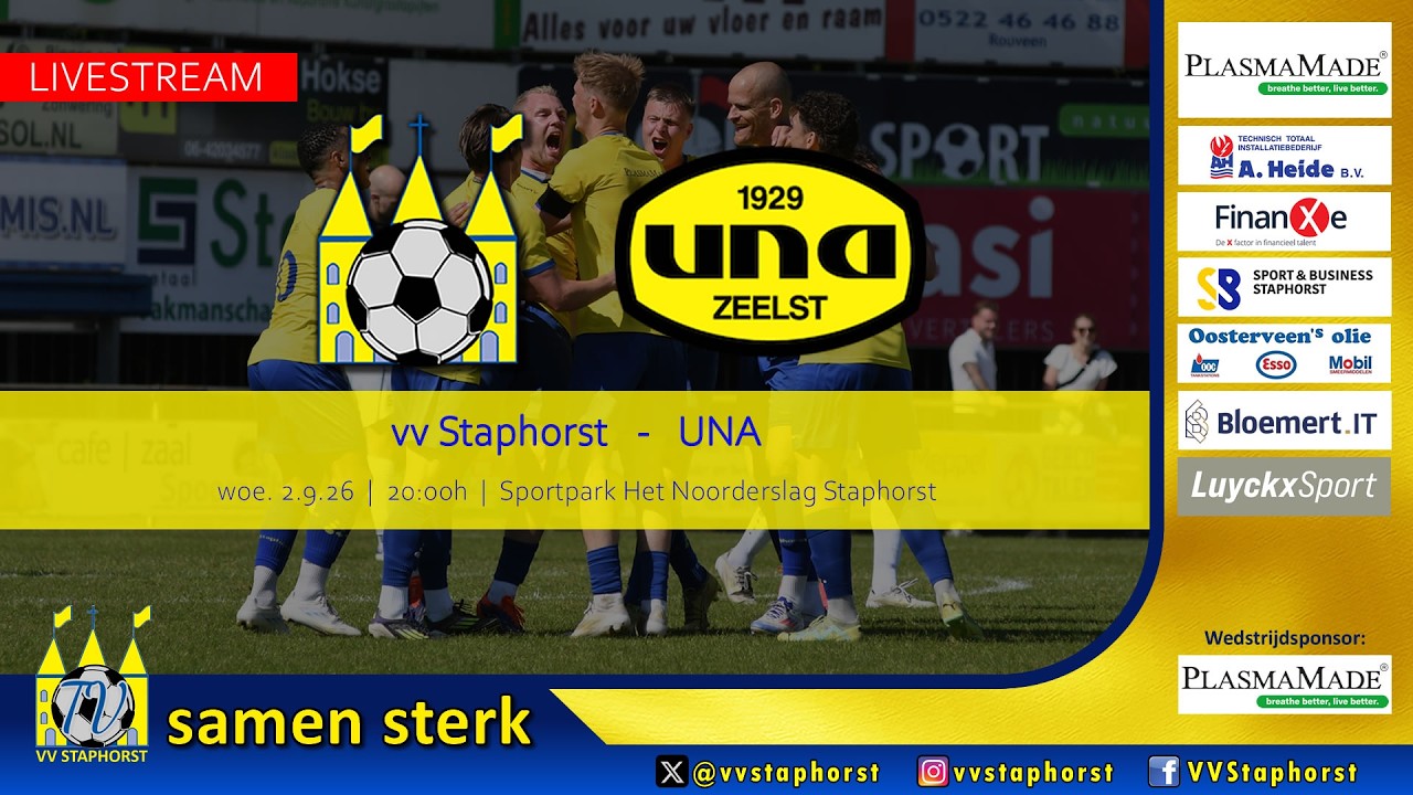 VV Staphorst vs UNA ภาพวิดีโอไฮไลท์ฟุตบอล