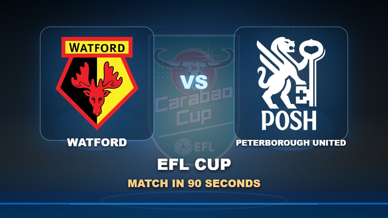 Watford vs Peterborough United ภาพวิดีโอไฮไลท์ฟุตบอล