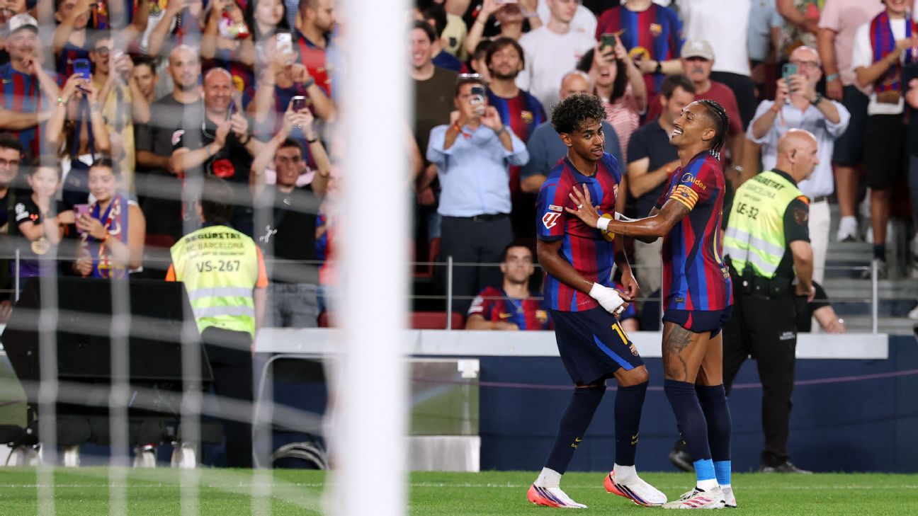 Raphinha และ Lamine Yamal ยิงคนละสองพา Barcelona ชนะ Rayo Vallecano 5-2 รูปประกอบข่าวฟุตบอล
