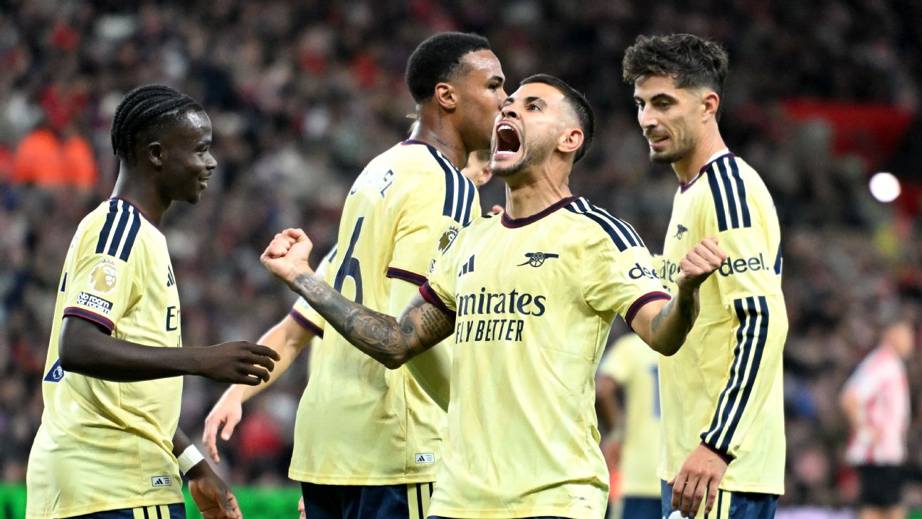 David Raya เซฟจุดโทษของ Enzo Le Fée ให้ Arsenal ในเกมพรีเมียร์ลีกที่ชนะ Sunderland 2-0