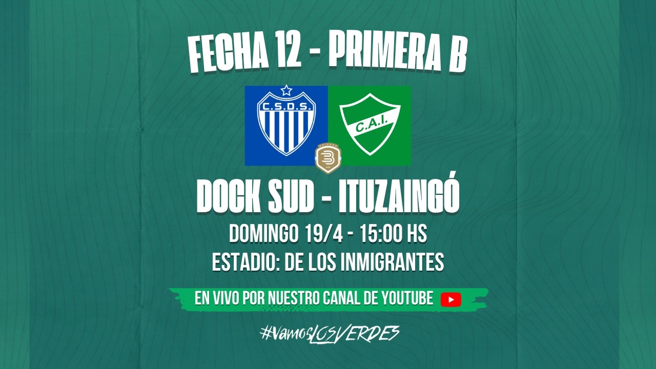 Dock Sud vs Ituzaingó | Primera B LIVE - MATCHDAY 12 ภาพถ่ายทอดสดฟุตบอล